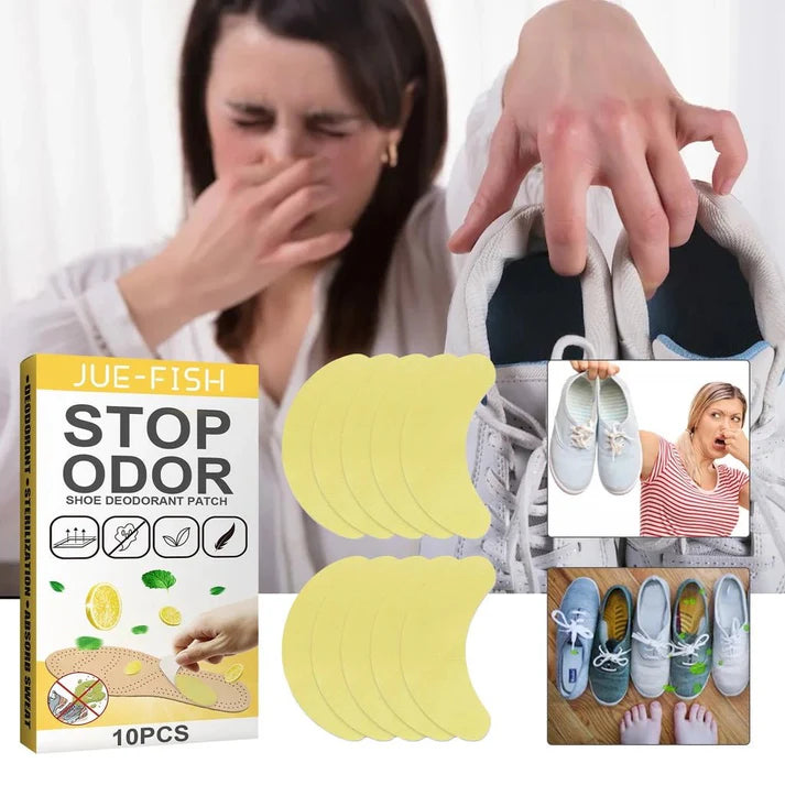 Deodorant Shoe Patches - 10 Pack - Long-Lasting Freshness with Lemon Scent