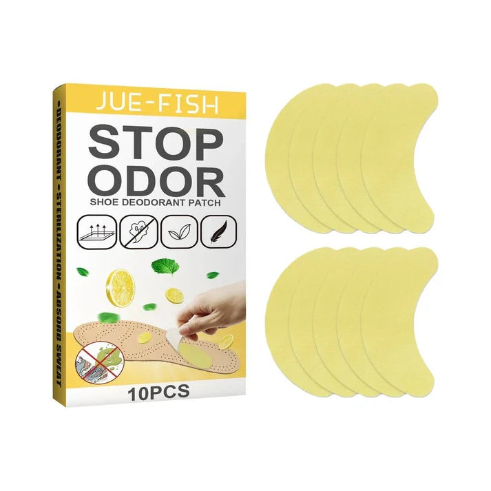 Deodorant Shoe Patches - 10 Pack - Long-Lasting Freshness with Lemon Scent